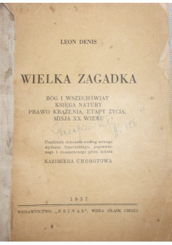 Wielka Zagadka,1937r.