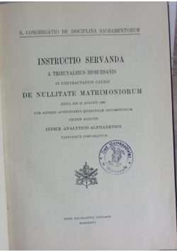 Instructio servanda a tribunalibus dioecesanis, 1936 r.
