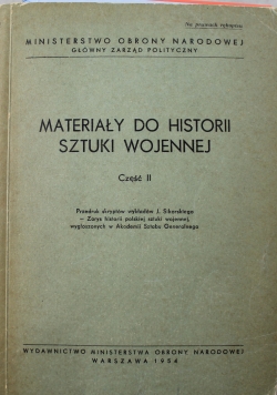 Materiały do historii sztuki wojennej Część II