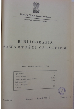 Bibliografia zawartości czasopism zeszyt 1, 1930 r.