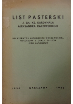 List pasterski, 1936r.