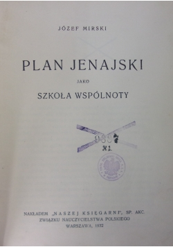 Plan Jenajski,1932r.