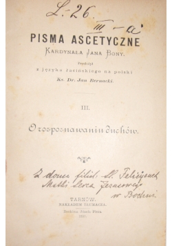Pisma ascetyczne, tom III, 1891r.
