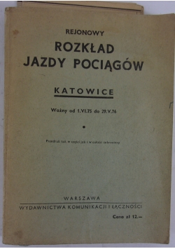 Rozkład jazdy pociągów od 1.VI.75 do 29.V.76