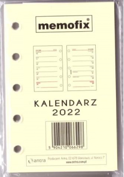 Kalendarz 2022 wkład A7 MEM/M/TNS