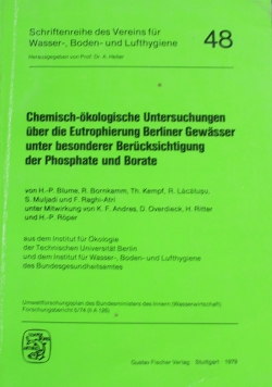 Chemisch okologische Untersuchungen uber die Eutrophierung Berliner Gewasser