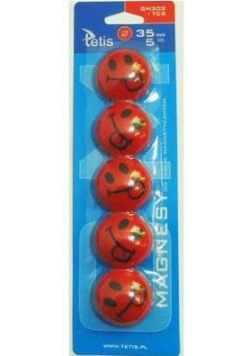 Magnesy do tablic czerwone jęz. 5szt. GM302-TC5