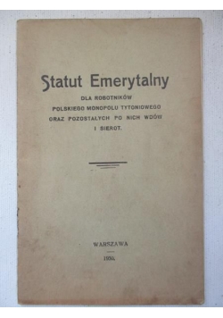 Statut Emerytalny, 1930 r.