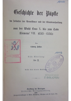 Geschichte der Papste, 1906 r.