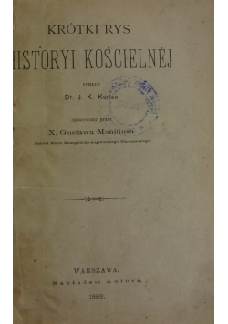 Krótki rys historyi kościelnej, 1885 r.