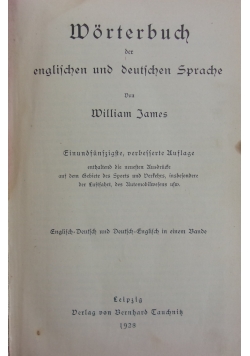 Englisch-Deutsch und Deutsch -Englisches,1926r.