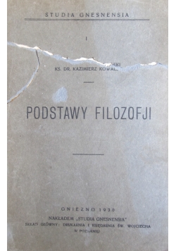 Podstawy filozofji, 1930 r.