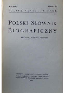 Polski Słownik Biograficzny tom XXV zeszyt 104