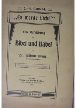 Bibel und Babel, 1903 r.