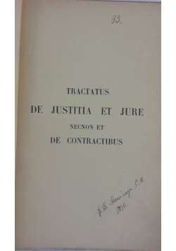 De Justitia Et Jure ,1911r.