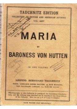 Maria Baroness von Hutten ok 1914 r