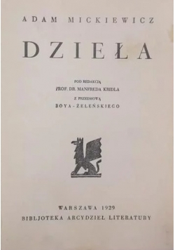 Adam Mickiewicz Dzieła 1929 r.