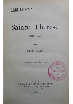 Sainte Therese 1926 r.
