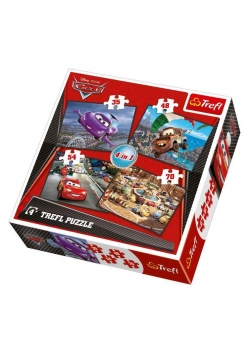 Puzzle 4w1 Auta wyruszamy w podróż TREFL