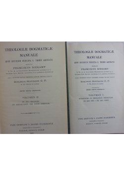 Theologiae Dogmaticae Manuale ,Tom I i II 1949r