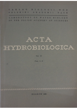 Acta Hydrobiologica,Vol.10