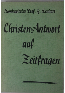 Christen=Antwort auf Zeitfragen, 1937r.