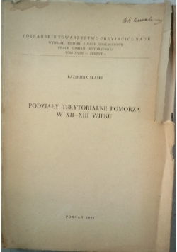 Podziały terytorialne Pomorza w XII, XIII wieku