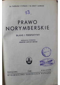 Prawo norymberskie Bilans i perspektywy 1948 r.