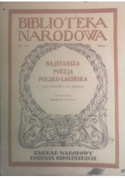 Najstarsza poezja polsko -  łacińska