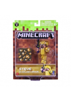 Minecraft - figurka Steve w złotej zbroi, Nowa
