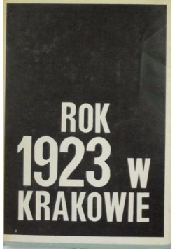 Rok 1923 w Krakowie