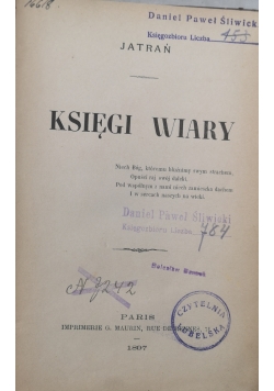 Księgi wiary 1897 r.