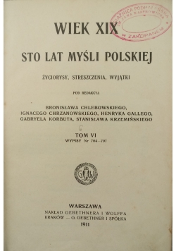 Wiek XIX Sto lat myśli Polskiej,  Tom VI, 1911 r.