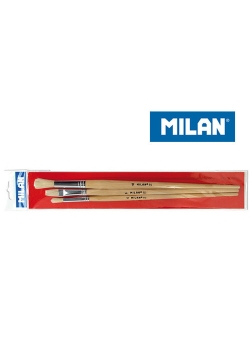 Pędzle Milan nr: 6, 8, 10 szczecina Zestaw 3 sztuki