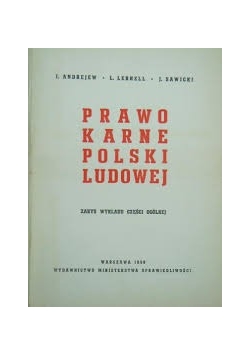 Andrejew Prawo karne Polski Ludowej ,1950r.