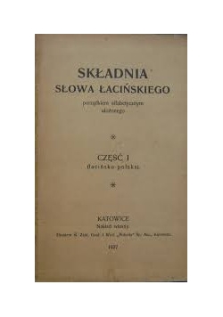 Składnia Słowa Łacińskiego, 1927r.