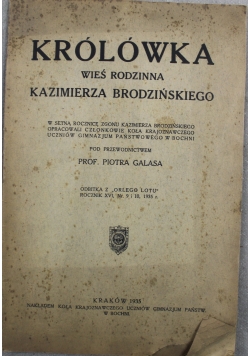 Królówka wieś rodzinna Kazimierza Brodzińskiego 1935 r