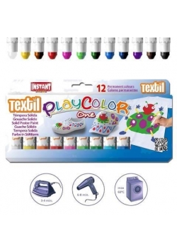 Farby w sztyfcie Textil One 12 kolorów PLAYCOLOR