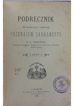 Podręcznik do medytacyi i adoracyi, 1896r