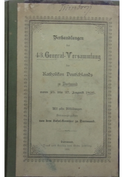 Berhandlungen der 43 Gruernt -Versnmmtung  1896 r.