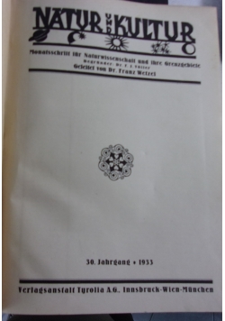 Natur und kultur, 30 Jahrgang, 1933 r.