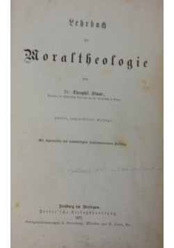 Lehrbuch der Moraltheologie, 1877 r.