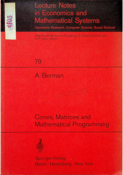Cones Matrices and Mathematical Programming