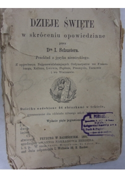 Dzieje Święte w skróceniu opowiedziane, 1890 r.