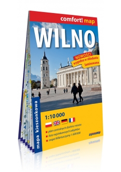 Wilno laminowany kieszonkowy plan miasta 1:10 000