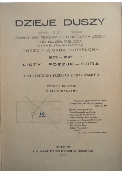Dzieje duszy czyli żywot Świętej Teresy od Dzieciątka Jezus, 1947 r.