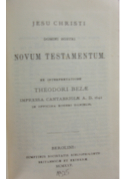 Novum Testamentum, 1925r.