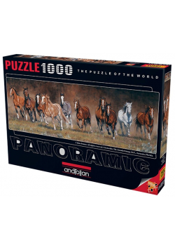 Puzzle 1000 Panorama Dzikie konie