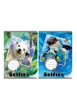 Zeszyt A5 w kratkę 32 kartki Selfies 10 sztuk mix