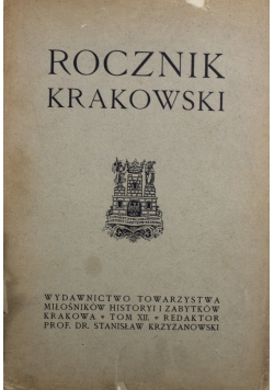 Rocznik Krakowski Tom XII 1910 r.